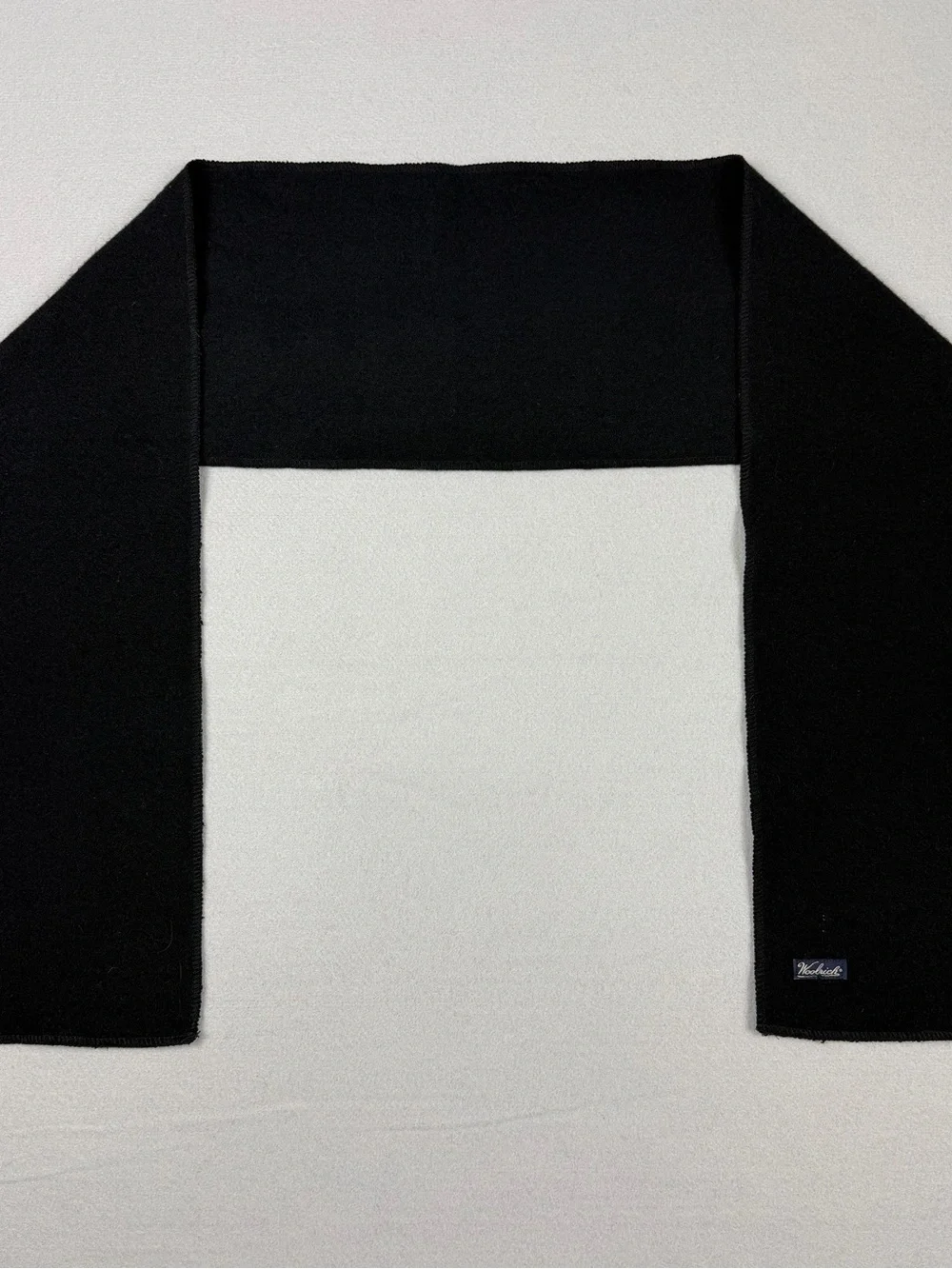 Vintage Woolrich Black Wool Scarf 57 x 7.5 In Classic Long Throw Cold Accessory